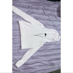 Light pale pink cropped hoodie